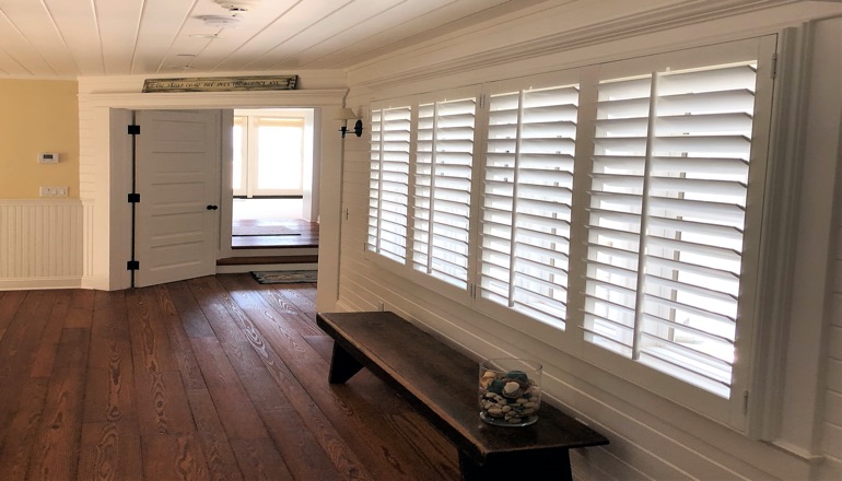 Faux wood plantation shutters in Indianapolis